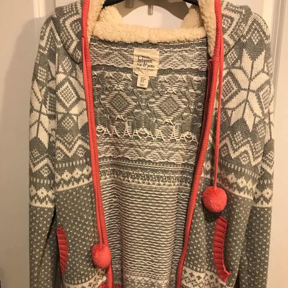 Hooded zip up sweater